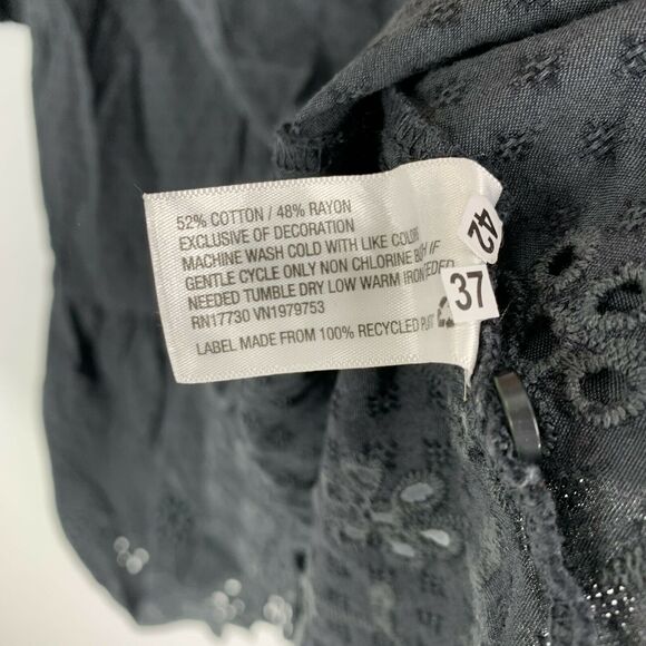 Universal Thread Women's Large Ruffle Long Sleeve Dress Black W/Pockets NWT - Picture 4 of 8